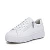 Rieker Macao Laced Platform Trainer - White Leather